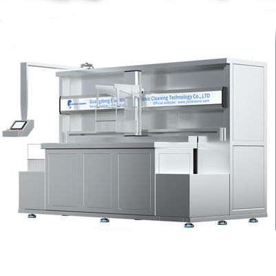 Three Tanks PLC Automatic Ultrasonic Cleaning Machine With Mechanical Robot Arm