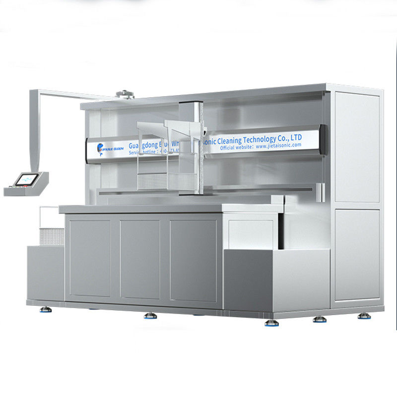 Three Tanks PLC Automatic Ultrasonic Cleaning Machine With Mechanical Robot Arm