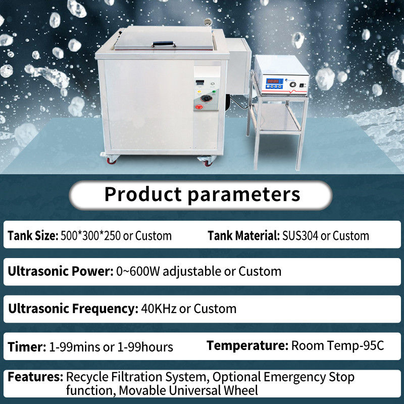 28K/40K Ultrasonic Cleaner with 60 Transducers and Precise Temperature Control
