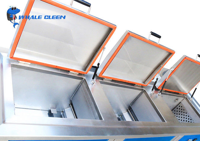 High Frequency Ultrasonic Cleaner 3 Soak Tanks for Industrial Metal Belt 20-95C Adjustable Heater
