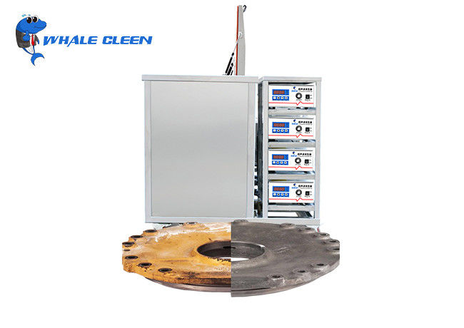 Three Soak Tanks Industrial Ultrasonic Cleaning Machine , 1200W Metal Belt Ultrasonic Cleaner