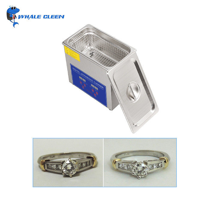 Professional 250W Ultrasonic Jewelry Cleaner with Adjustable Sound Wave Frequency 3.2L Unit Size 26.5x16.5x22cm