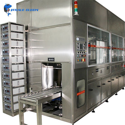 Máquina de limpieza de vacío ultrasónica multi-tanque con brazo robótico Lavadora de piezas industriales personalizada