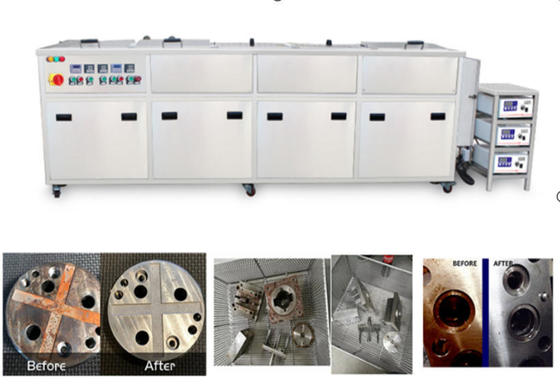 Limpiador ultrasónico personalizado de cinco tanques para la eliminación de óxido de precisión de piezas 77L 135L y 264L